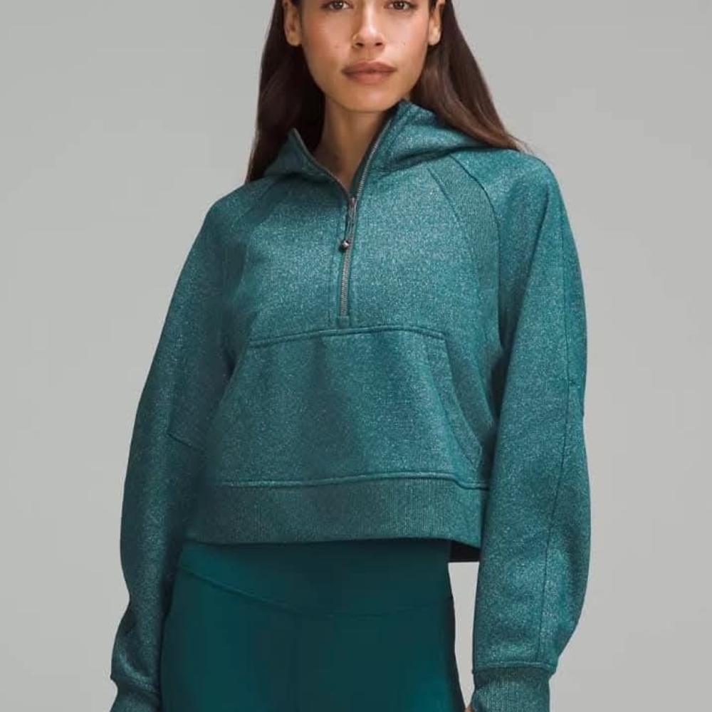 Teal Half-Zip Hoodie